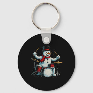 Trommler Schneemann Weihnachtsmusiker Trommeln Per Schlüsselanhänger
