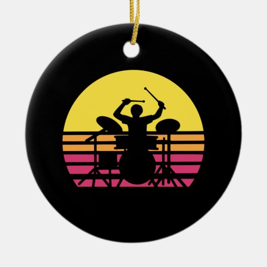 Trommler-Trommeln Keramik Ornament (Vorne)