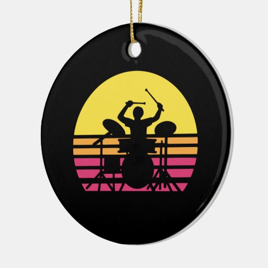 Trommler-Trommeln Keramik Ornament (Links)