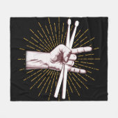 Trommler Trommelstöcke Hand Rock Fleecedecke (Vorderseite (Horizontal))