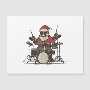Trommler Weihnachten Lustig Vintage Santa spielt T Magnetkarte