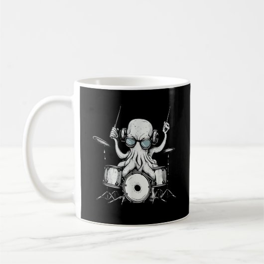 Trommlerband "Octopus Playing Drum Drum Player Dru Kaffeetasse (Links)
