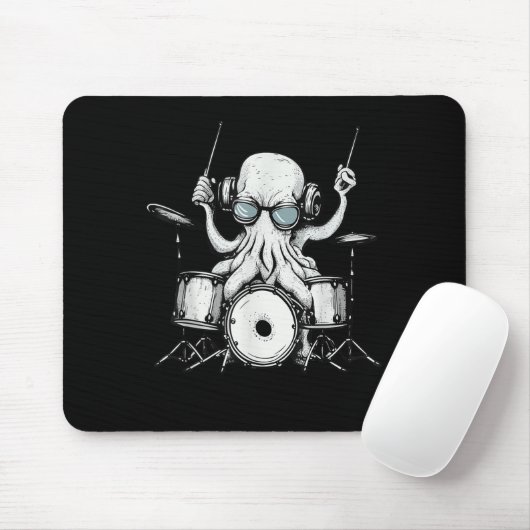 Trommlerband "Octopus Playing Drum Drum Player Dru Mousepad (Mit Mouse)