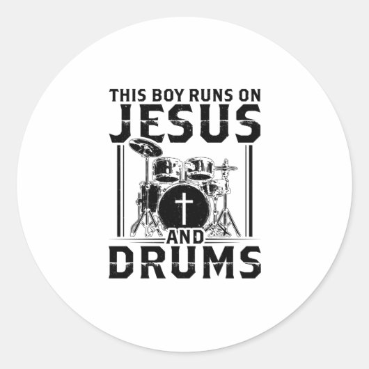 TrommPlayer | Christliche Geschenke von Jesus Band Runder Aufkleber (Vorderseite)