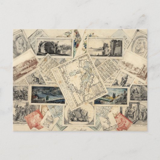 Trompe l’oeil einer Karte Italiens | P. Verburght (Vorderseite)