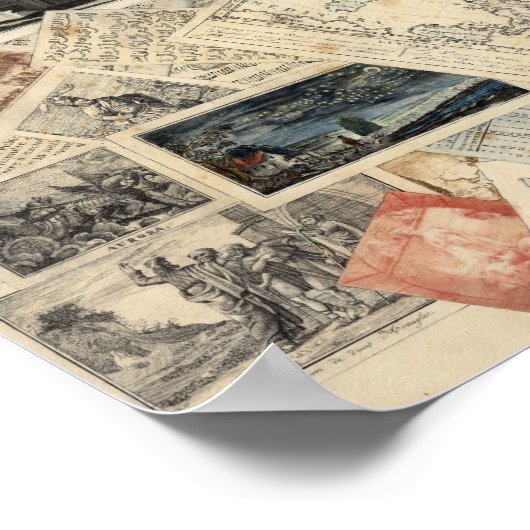 Trompe l’oeil einer Karte Italiens | P. Verburght Poster (Ecke)