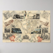 Trompe l’oeil einer Karte Italiens | P. Verburght Poster (Vorne)