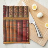 Trompe - L ' oeil "französische Bibliothek". Küchentuch (Viertel Falte)