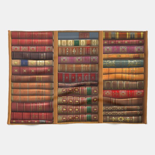 Trompe - L ' oeil "französische Bibliothek". Küchentuch (Horizontal)