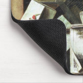 Trompe - L ' oeil mit Buchstaben und Notizbüchern, Mousepad (Ecke)