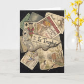 Trompe l'oeil | E. Delcroix Karte (Gelbe Blume)