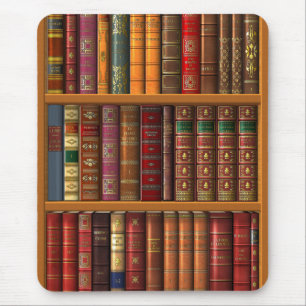 Trompe l'oeil "Französische Bibliothek". Mousepad