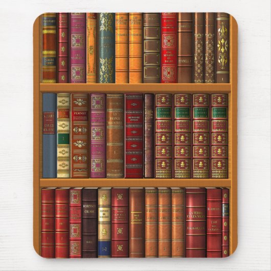Trompe l'oeil "Französische Bibliothek". Mousepad (Vorne)