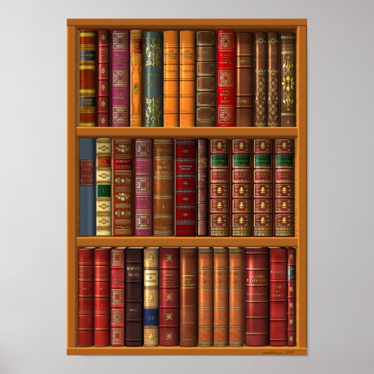 Trompe l'oeil "Französische Bibliothek". Poster (Vorne)
