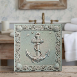 Trompe L'oeil Marine Life Anchor ID1190c Fliese