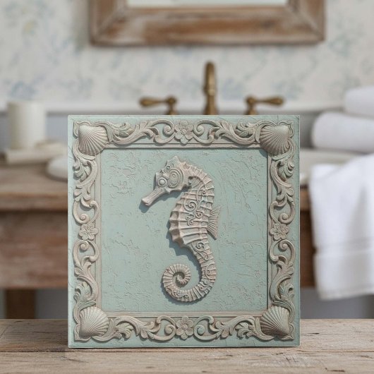 Trompe L'oeil Marine Life Seahorse ID1190g Fliese