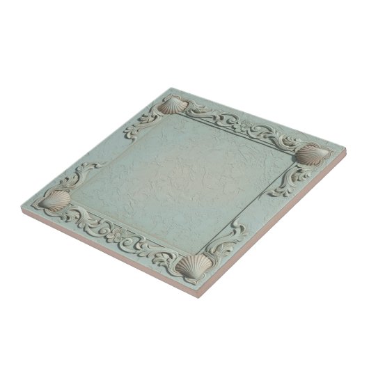 Trompe L'oeil Marine Life Shell Border 2 ID1190j Fliese (Seite)