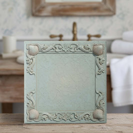 Trompe L'oeil Marine Life Shell Border 2 ID1190j Fliese