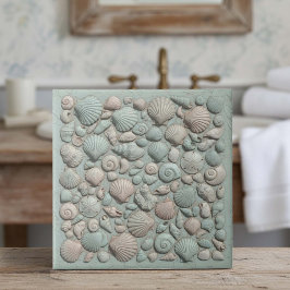 Trompe L'oeil Marine Life Shell Mosaic ID1190a Fliese