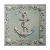 Trompe L'oeil Meeresleben Anker ID1190c Fliese (Vorderseite)