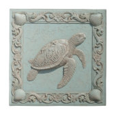 Trompe L'oeil Meeresleben Schildkröte ID1190i Fliese (Vorderseite)