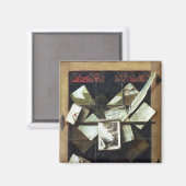 Trompe l'oeil mit Buchstaben und Notizbüchern, 166 Magnet (Vorderseite/Rückseite)