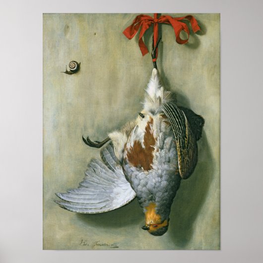 Trompe l'Oeil mit Partridge, 1666 Poster (Vorne)