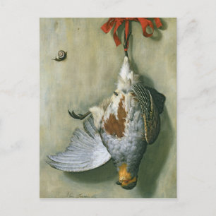 Trompe l'Oeil mit Partridge, 1666 Postkarte