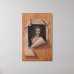 Trompe l'Oeil Portrait einer Lady Leinwanddruck