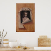 Trompe l'Oeil Portrait einer Lady Poster (Küche)