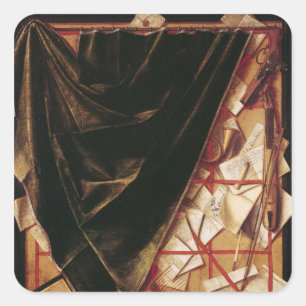 Trompe l'Oeil Quadratischer Aufkleber