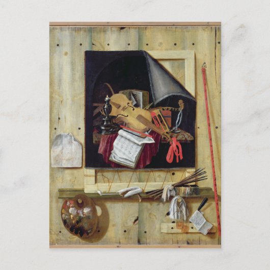 Trompe l'Oeil Still Life, 1665 Postkarte (Vorderseite)