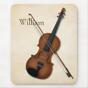 Trompe L'oeil Violin & Bow Eleganter Streichmusike Mousepad