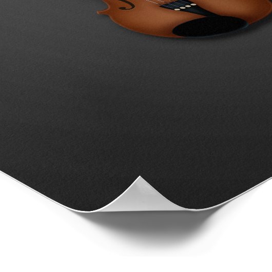 Trompe L'oeil Violin & Bow Klassische Musik Poster (Ecke)