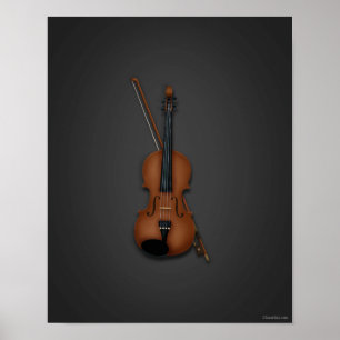 Trompe L'oeil Violin & Bow Klassische Musik Poster