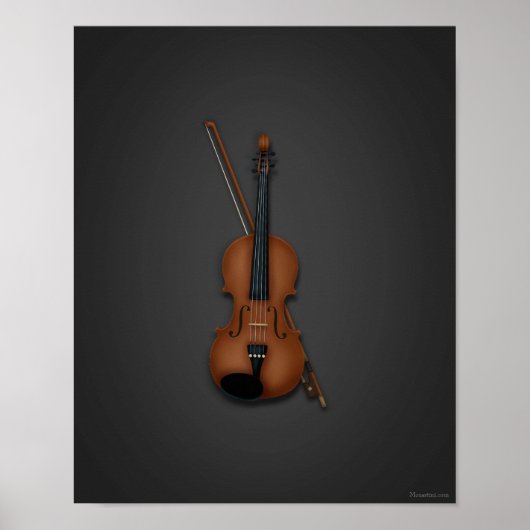 Trompe L'oeil Violin & Bow Klassische Musik Poster (Vorne)