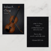 Trompe L'oeil Violin & Bow Musician's (weißer Text Visitenkarte (Vorne/Hinten)