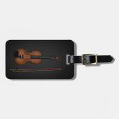 Trompe L'oeil Violin & Bow Musikinstrument Fall Gepäckanhänger (Vorderseite horizontal)