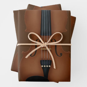 Trompe L'oeil Violine Viola Musikinstrument Geschenkpapier Set