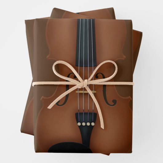 Trompe L'oeil Violine Viola Musikinstrument Geschenkpapier Set (Beispiel)
