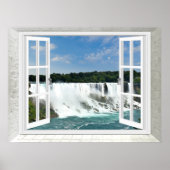 Trompe l'oeil Wasserfall Falsche Fensteransicht Poster (Vorne)