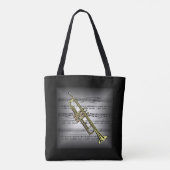 Trompet ~ 3-D Sheet Music ~ Pillow Grau/Black ~ Tasche (Rückseite)