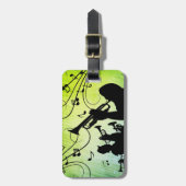 Trompet Abschnitt Grüne Musik Gepäckanhänger (Vorderseite vertikal)