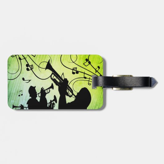 Trompet Abschnitt Grüne Musik Gepäckanhänger (Rückseite horizontal)