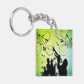 Trompet Abschnitt Grüne Musik Schlüsselanhänger (Vorderseite links)