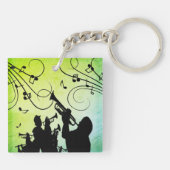 Trompet Abschnitt Grüne Musik Schlüsselanhänger (Rückseite)