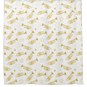 Trompet Brass Band Muster Duschvorhang (Vorderseite)