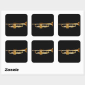 Trompet Brass Horn Wind Musikanlage Quadratischer Aufkleber (Blatt)