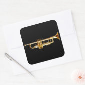 Trompet Brass Horn Wind Musikanlage Quadratischer Aufkleber (Umschlag)