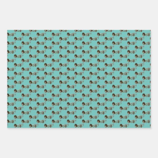 Trompet Brass Musical Design Geschenkpapier Set (Vorderseite 3)